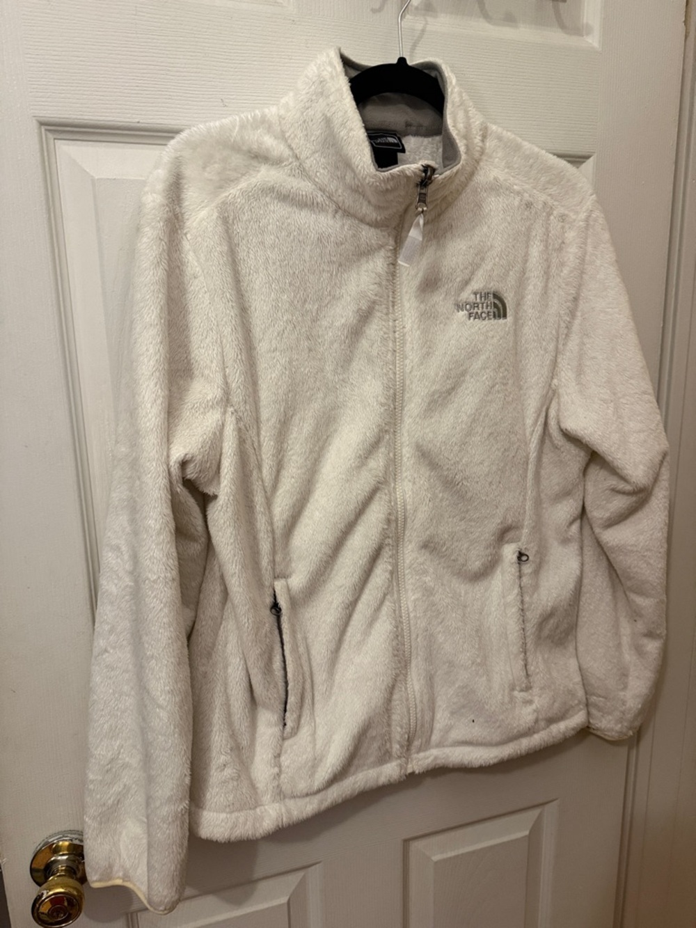 The North Face White Teddy Fleece Full-Zip Jacket Women’s L